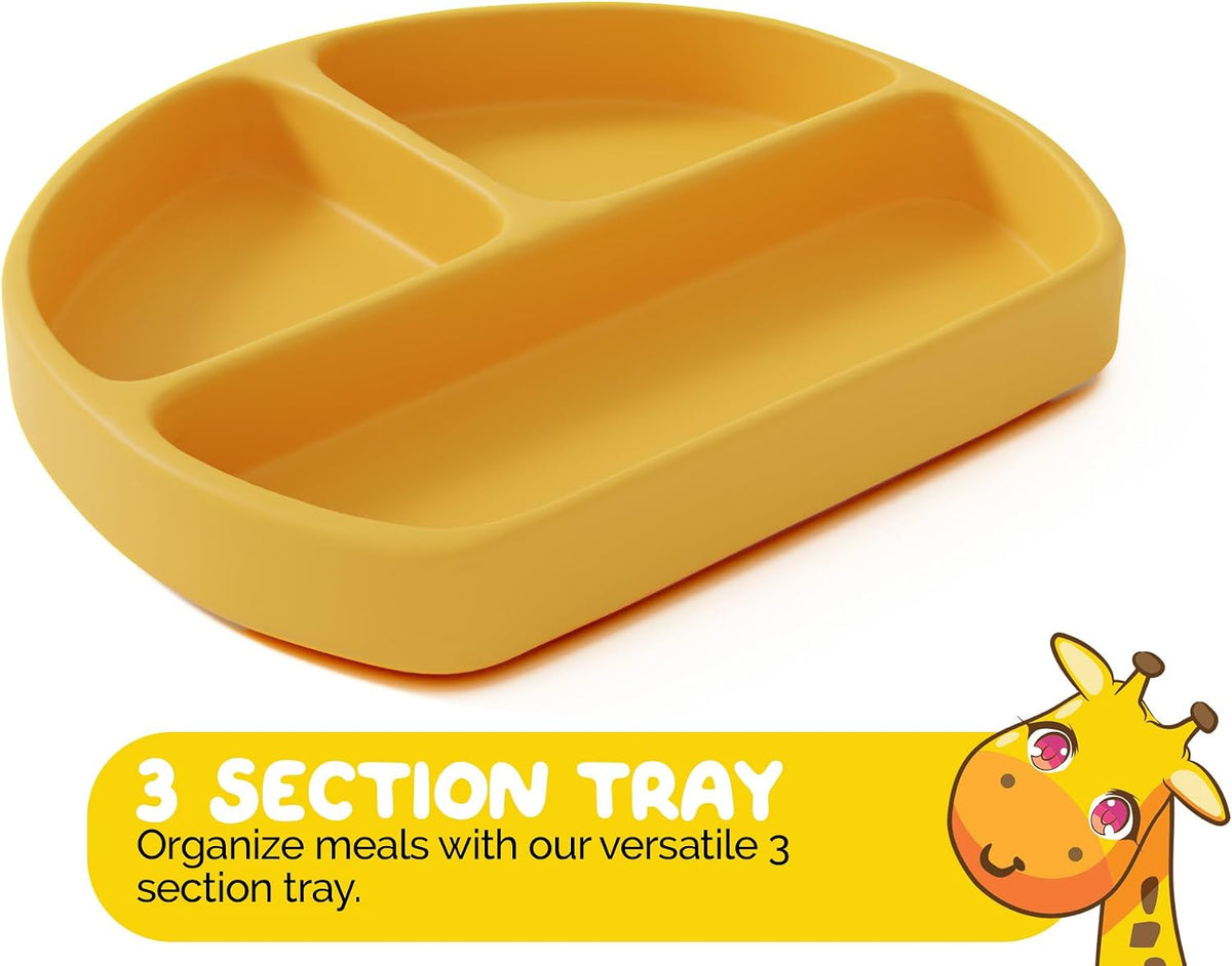 Silicone Feeding Set in Yellow including all Baby Dinnerware set - Food Grade Silicone (6 Piece Set)