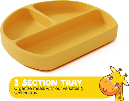 Silicone Feeding Set in Yellow including all Baby Dinnerware set - Food Grade Silicone (6 Piece Set)
