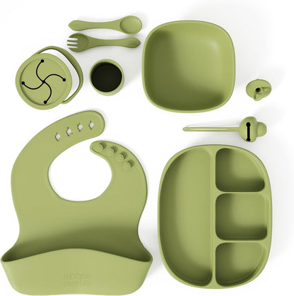 Silicone Feeding Set in Yellow including all Baby Dinnerware set - Food Grade Silicone (6 Piece Set)