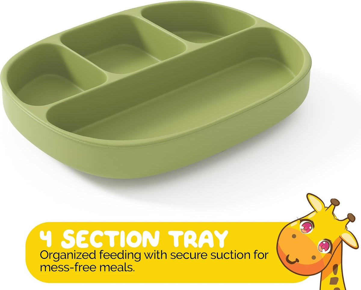 Silicone Feeding Set in Yellow including all Baby Dinnerware set - Food Grade Silicone (6 Piece Set)