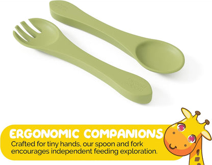Silicone Feeding Set in Yellow including all Baby Dinnerware set - Food Grade Silicone (6 Piece Set)