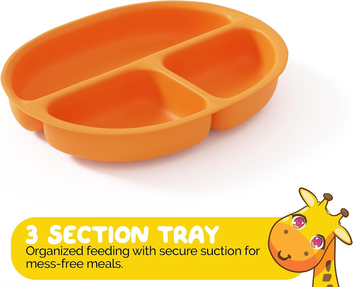 Silicone Feeding Set in Yellow including all Baby Dinnerware set - Food Grade Silicone (6 Piece Set)