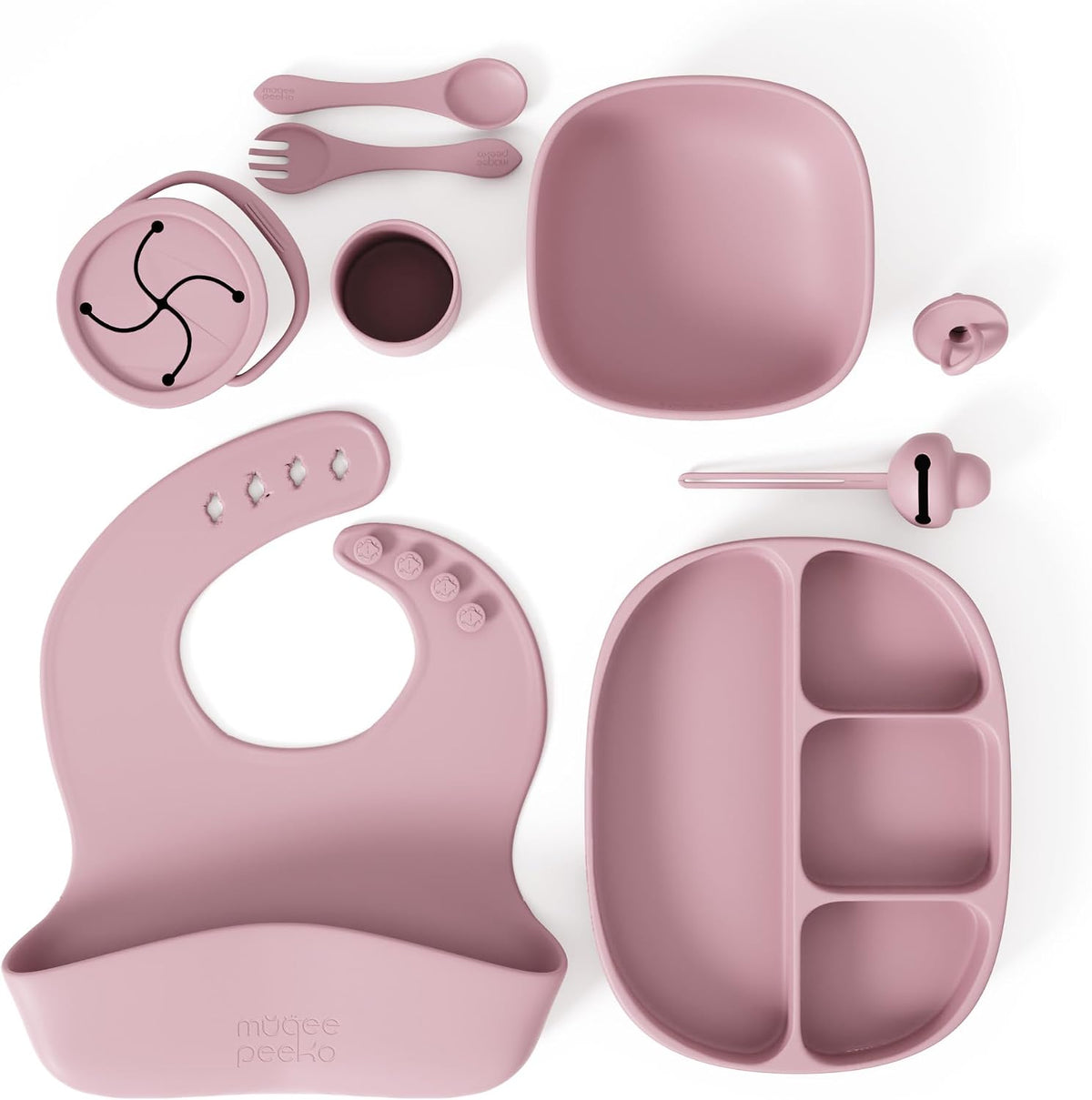 Silicone Feeding Set in Yellow including all Baby Dinnerware set - Food Grade Silicone (6 Piece Set)