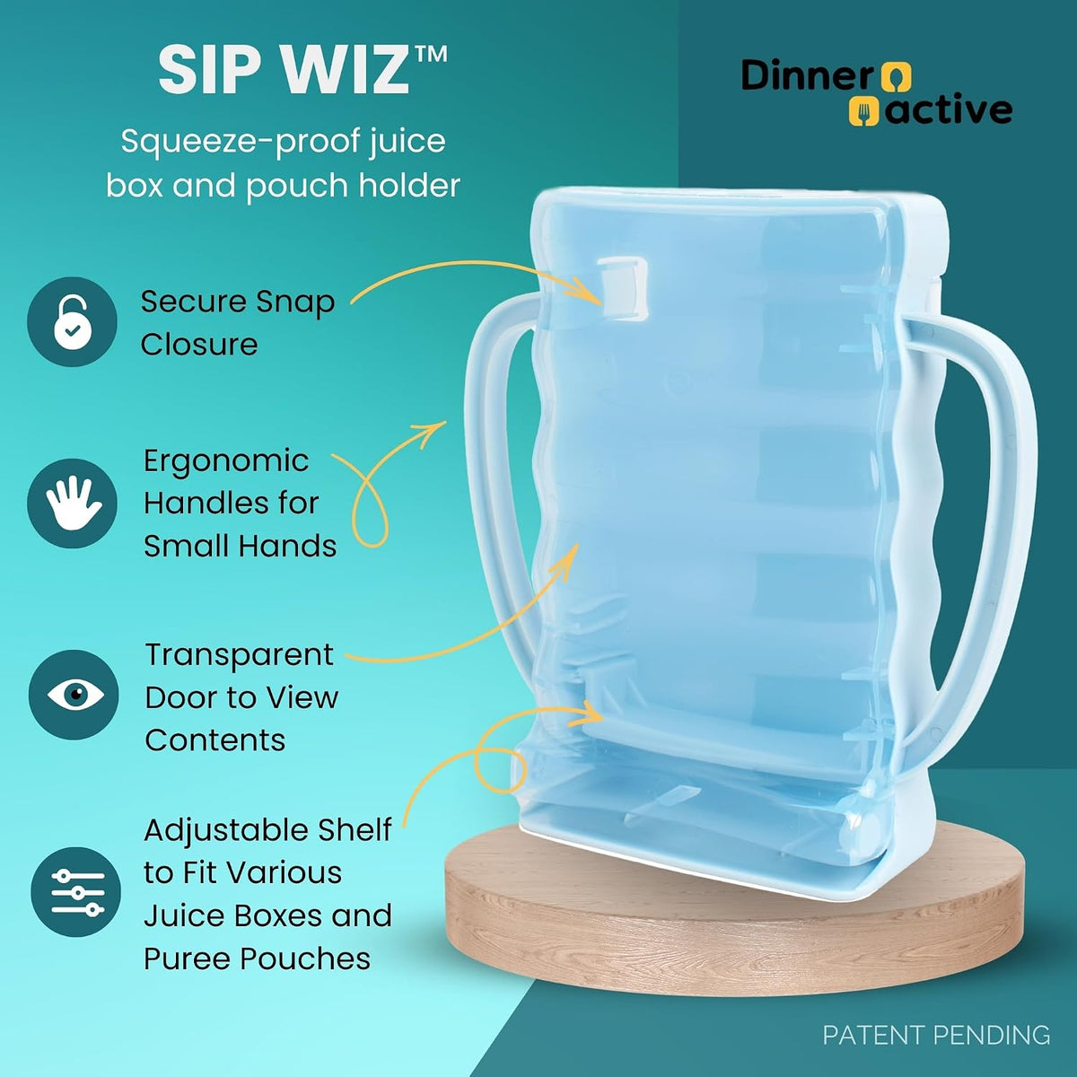 Sip Wiz - Baby Pouch Holder No Squeeze Pouch Food Pouches & Juice Box Holder - Anti-Squeeze Yogurt Pouch Reusable Toddler Essentials
