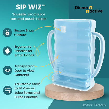 Sip Wiz - Baby Pouch Holder No Squeeze Pouch Food Pouches & Juice Box Holder - Anti-Squeeze Yogurt Pouch Reusable Toddler Essentials
