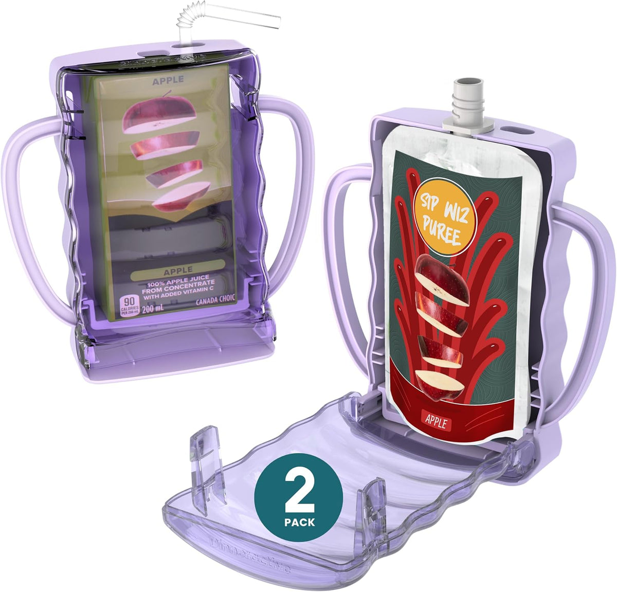 Sip Wiz - Baby Pouch Holder No Squeeze Pouch Food Pouches & Juice Box Holder - Anti-Squeeze Yogurt Pouch Reusable Toddler Essentials