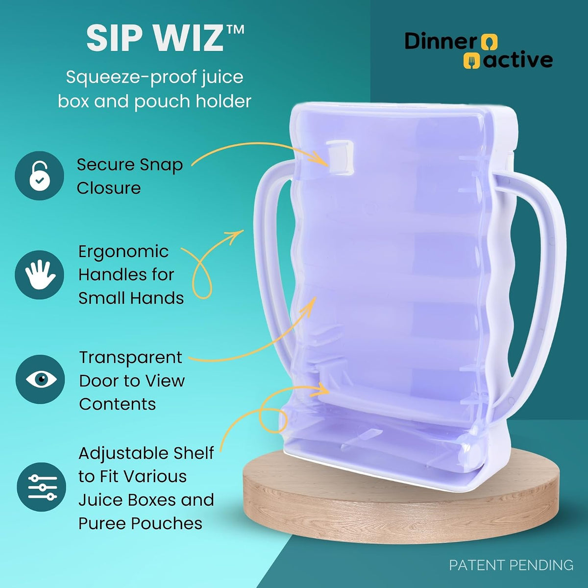 Sip Wiz - Baby Pouch Holder No Squeeze Pouch Food Pouches & Juice Box Holder - Anti-Squeeze Yogurt Pouch Reusable Toddler Essentials