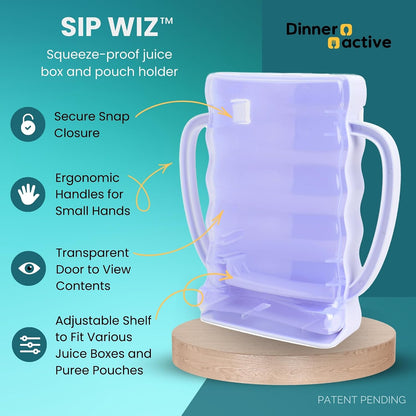 Sip Wiz - Baby Pouch Holder No Squeeze Pouch Food Pouches & Juice Box Holder - Anti-Squeeze Yogurt Pouch Reusable Toddler Essentials
