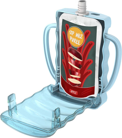 Sip Wiz - Baby Pouch Holder No Squeeze Pouch Food Pouches & Juice Box Holder - Anti-Squeeze Yogurt Pouch Reusable Toddler Essentials
