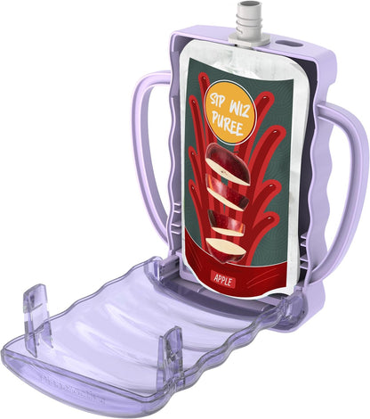 Sip Wiz - Baby Pouch Holder No Squeeze Pouch Food Pouches & Juice Box Holder - Anti-Squeeze Yogurt Pouch Reusable Toddler Essentials