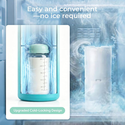 Breast Milk Cooler with 2 Bottles, Portable Breastmilk Chiller 22 oz, 24H Insulated Milk Storage Container, Leak-Proof BPA-Free, TSA Friendly Travel & Work, for Pumping Moms