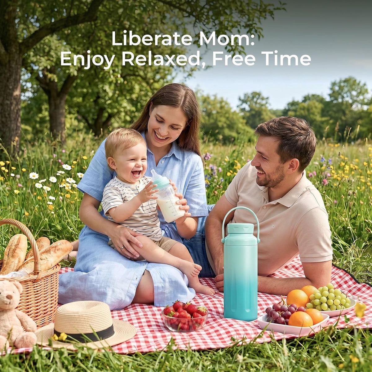 Breast Milk Cooler with 2 Bottles, Portable Breastmilk Chiller 22 oz, 24H Insulated Milk Storage Container, Leak-Proof BPA-Free, TSA Friendly Travel & Work, for Pumping Moms