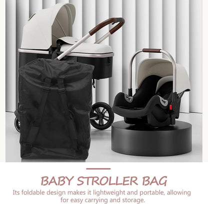 Stroller Travel Bag Backpack for Airplanes and Trains Black Oxford