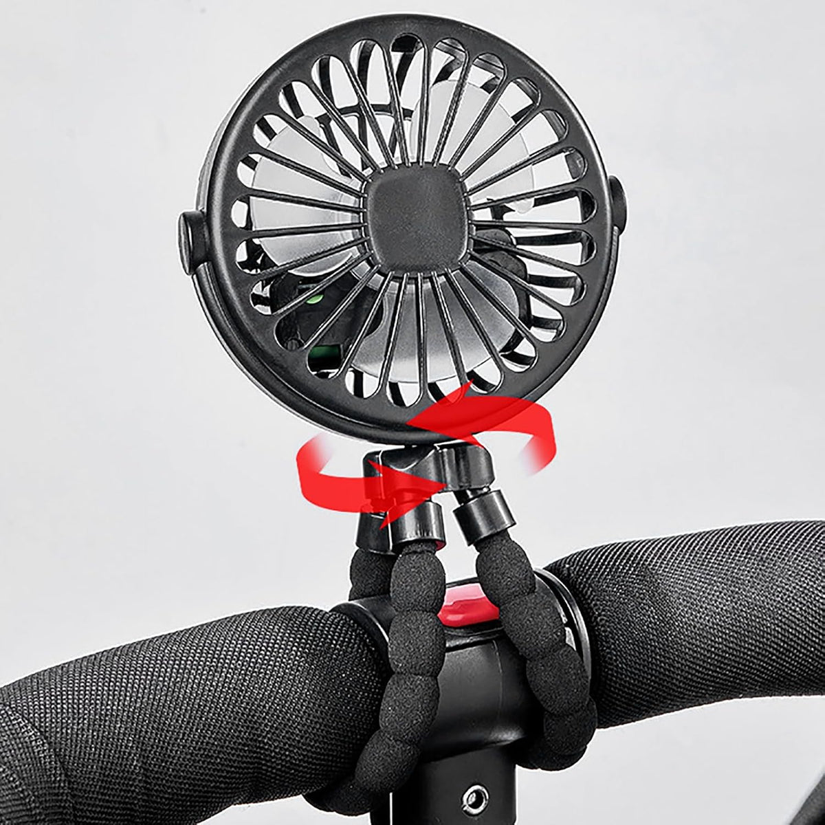 Stroller Fan, Flexible Tripod USB Rechargeable for Baby Car Seat (Black)
