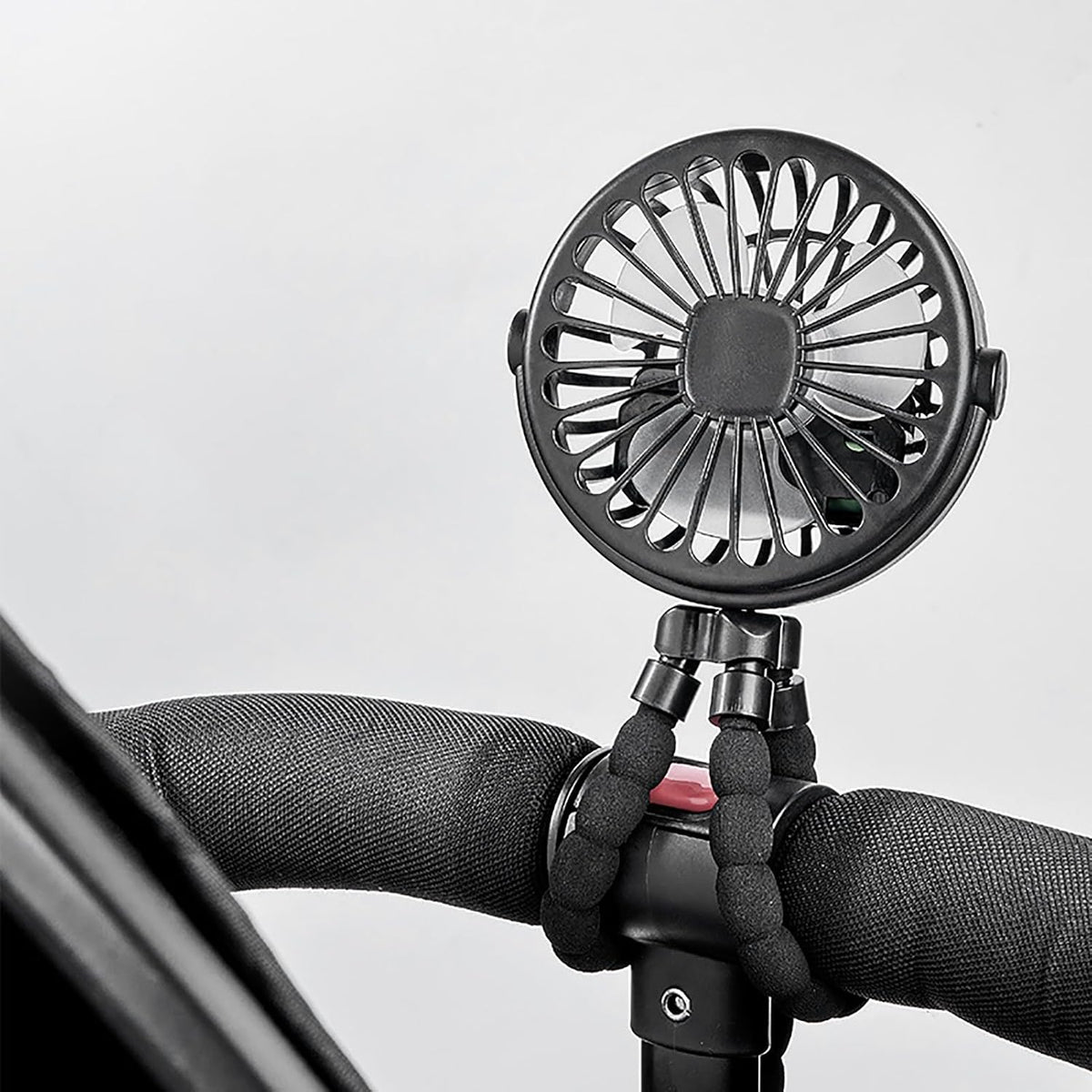 Stroller Fan, Flexible Tripod USB Rechargeable for Baby Car Seat (Black)