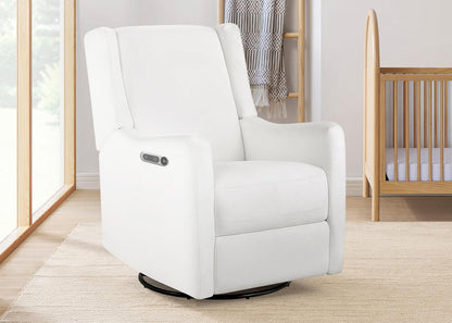 Mercer Electronic Power Recliner and Swivel Glider with USB Port in LiveSmart Performance Fabric - Water Repellent & Stain Resistant, Pearl