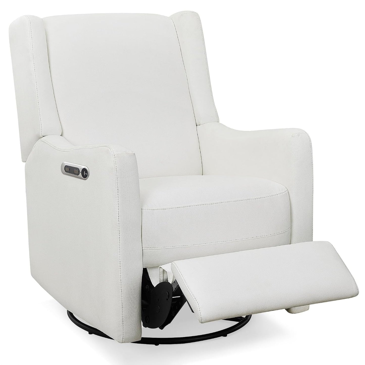 Mercer Electronic Power Recliner and Swivel Glider with USB Port in LiveSmart Performance Fabric - Water Repellent & Stain Resistant, Pearl