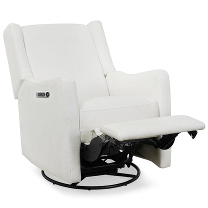 Mercer Electronic Power Recliner and Swivel Glider with USB Port in LiveSmart Performance Fabric - Water Repellent & Stain Resistant, Pearl