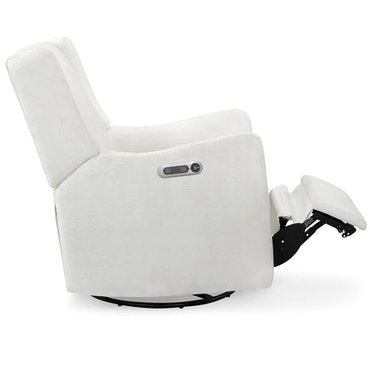Mercer Electronic Power Recliner and Swivel Glider with USB Port in LiveSmart Performance Fabric - Water Repellent & Stain Resistant, Pearl