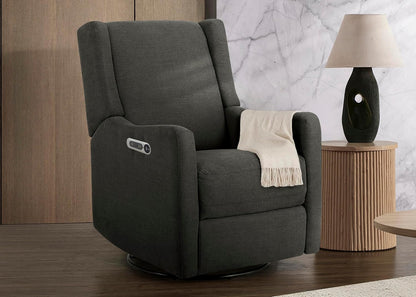 Mercer Electronic Power Recliner and Swivel Glider with USB Port in LiveSmart Performance Fabric - Water Repellent & Stain Resistant, Pearl