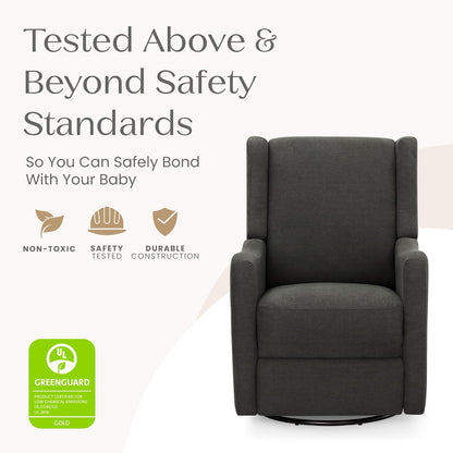Mercer Electronic Power Recliner and Swivel Glider with USB Port in LiveSmart Performance Fabric - Water Repellent & Stain Resistant, Pearl