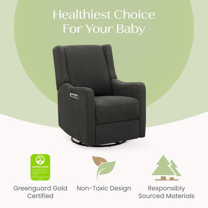 Mercer Electronic Power Recliner and Swivel Glider with USB Port in LiveSmart Performance Fabric - Water Repellent & Stain Resistant, Pearl