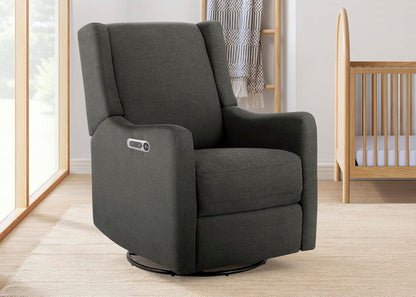 Mercer Electronic Power Recliner and Swivel Glider with USB Port in LiveSmart Performance Fabric - Water Repellent & Stain Resistant, Pearl