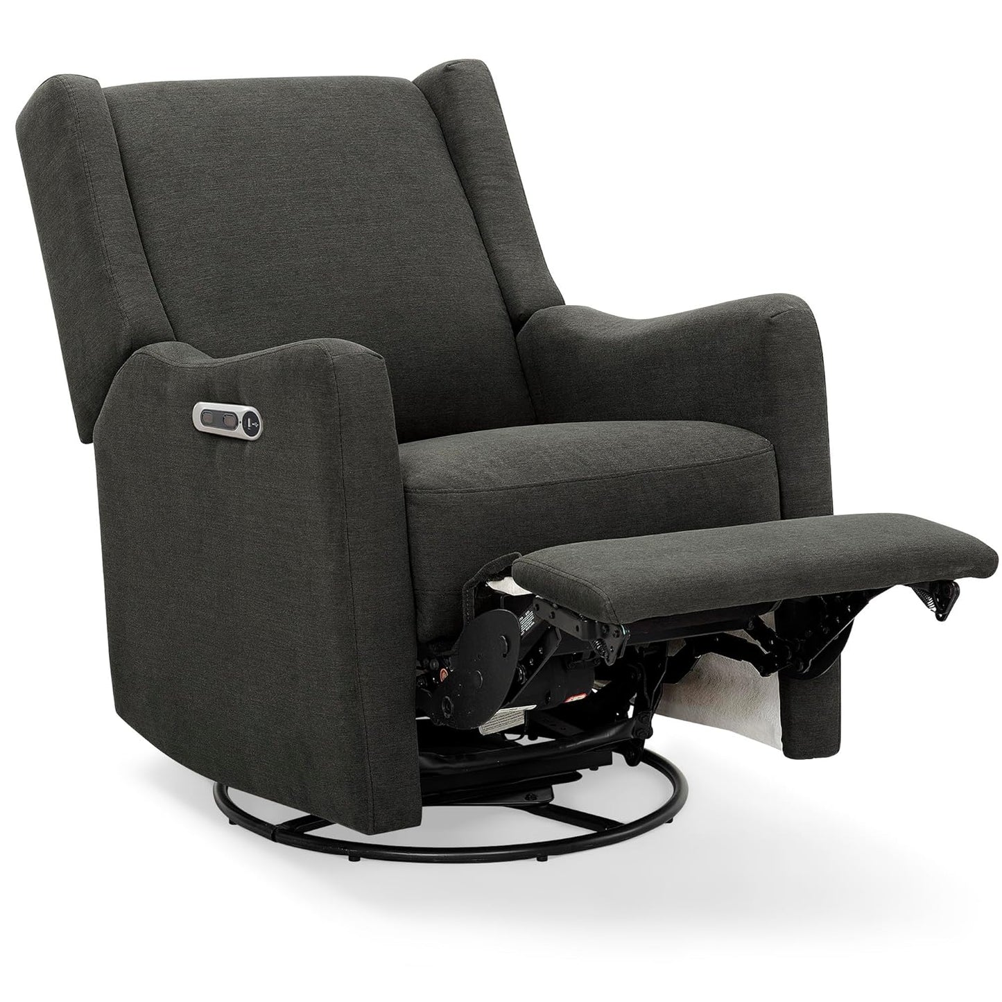 Mercer Electronic Power Recliner and Swivel Glider with USB Port in LiveSmart Performance Fabric - Water Repellent & Stain Resistant, Pearl