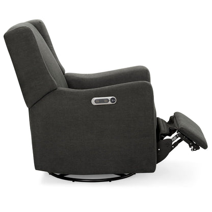 Mercer Electronic Power Recliner and Swivel Glider with USB Port in LiveSmart Performance Fabric - Water Repellent & Stain Resistant, Pearl