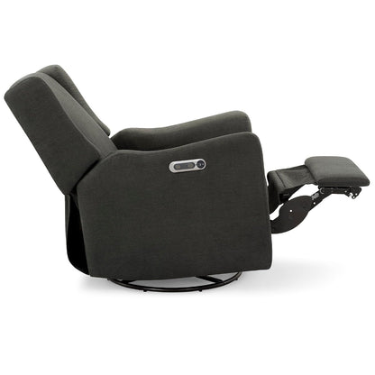 Mercer Electronic Power Recliner and Swivel Glider with USB Port in LiveSmart Performance Fabric - Water Repellent & Stain Resistant, Pearl