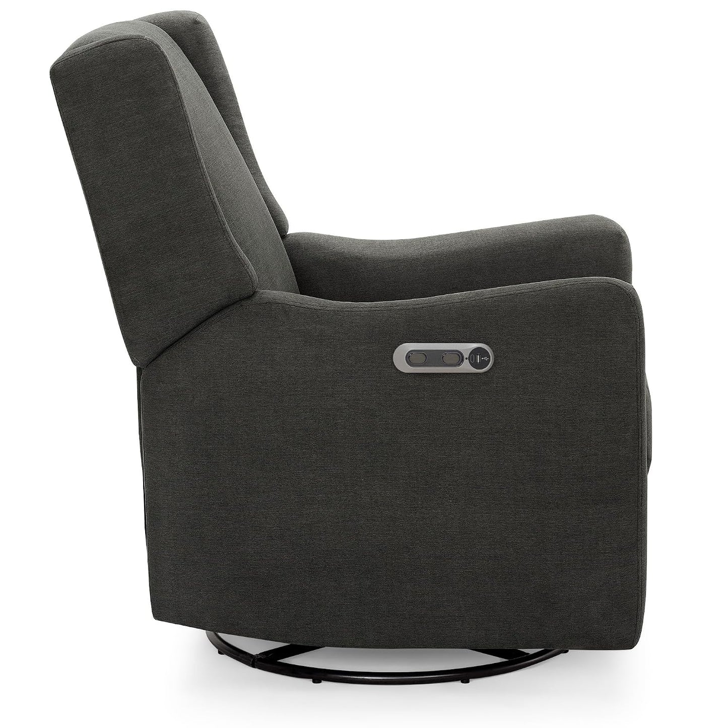 Mercer Electronic Power Recliner and Swivel Glider with USB Port in LiveSmart Performance Fabric - Water Repellent & Stain Resistant, Pearl