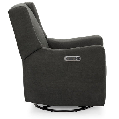 Mercer Electronic Power Recliner and Swivel Glider with USB Port in LiveSmart Performance Fabric - Water Repellent & Stain Resistant, Pearl