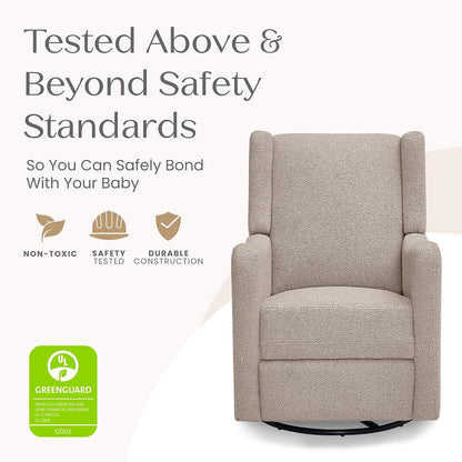 Mercer Electronic Power Recliner and Swivel Glider with USB Port in LiveSmart Performance Fabric - Water Repellent & Stain Resistant, Pearl