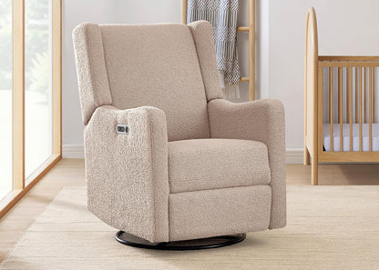 Mercer Electronic Power Recliner and Swivel Glider with USB Port in LiveSmart Performance Fabric - Water Repellent & Stain Resistant, Pearl