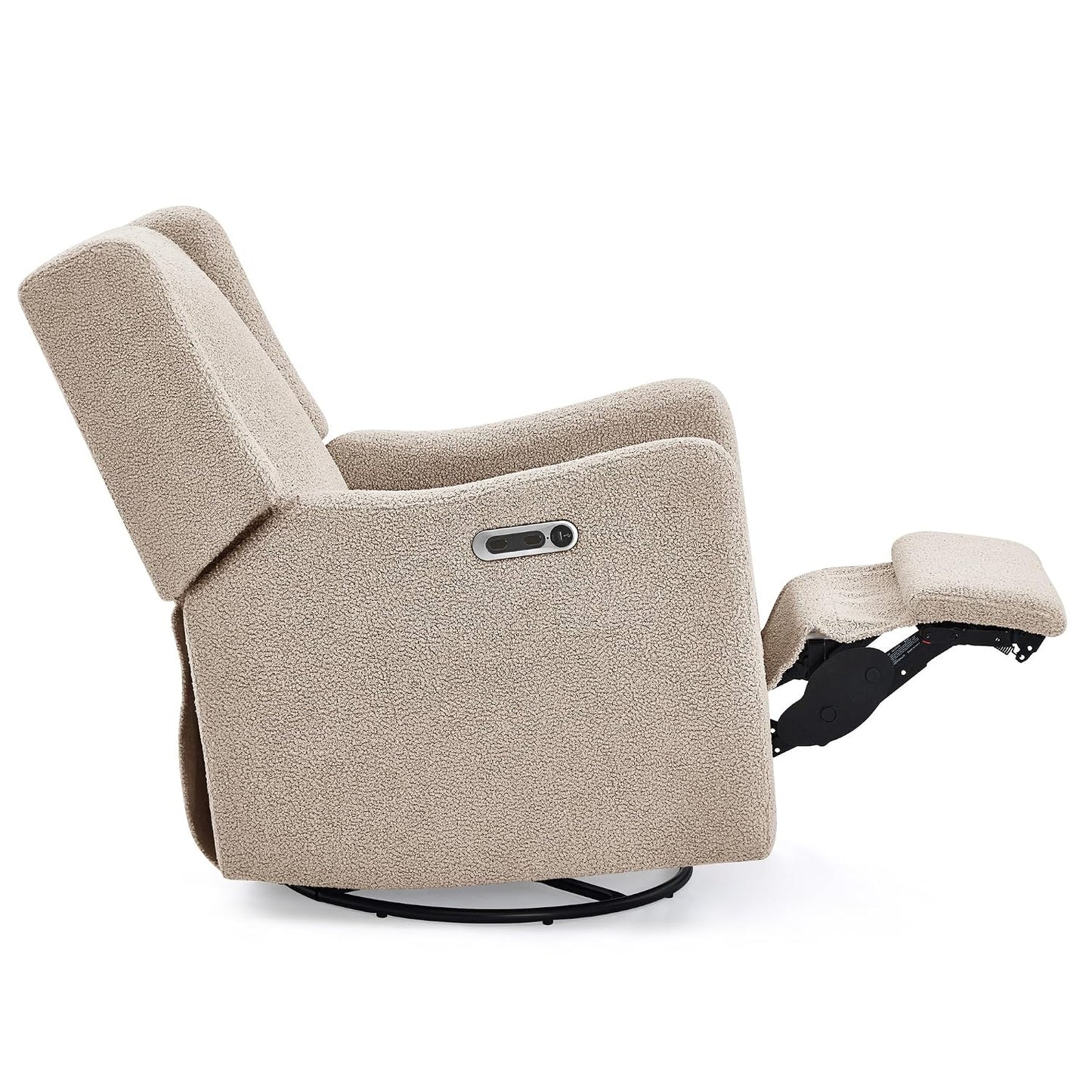 Mercer Electronic Power Recliner and Swivel Glider with USB Port in LiveSmart Performance Fabric - Water Repellent & Stain Resistant, Pearl