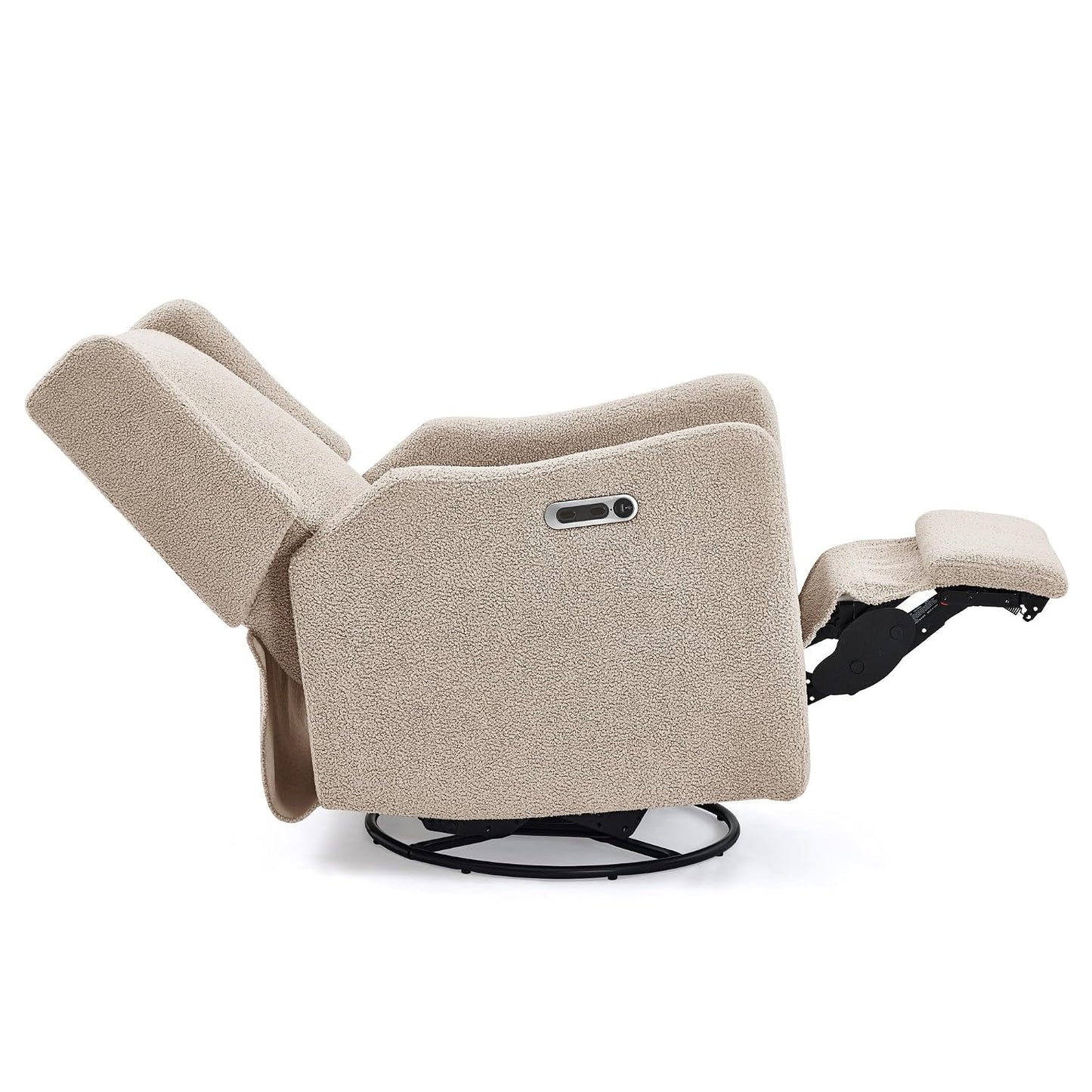 Mercer Electronic Power Recliner and Swivel Glider with USB Port in LiveSmart Performance Fabric - Water Repellent & Stain Resistant, Pearl