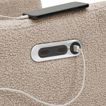 Mercer Electronic Power Recliner and Swivel Glider with USB Port in LiveSmart Performance Fabric - Water Repellent & Stain Resistant, Pearl