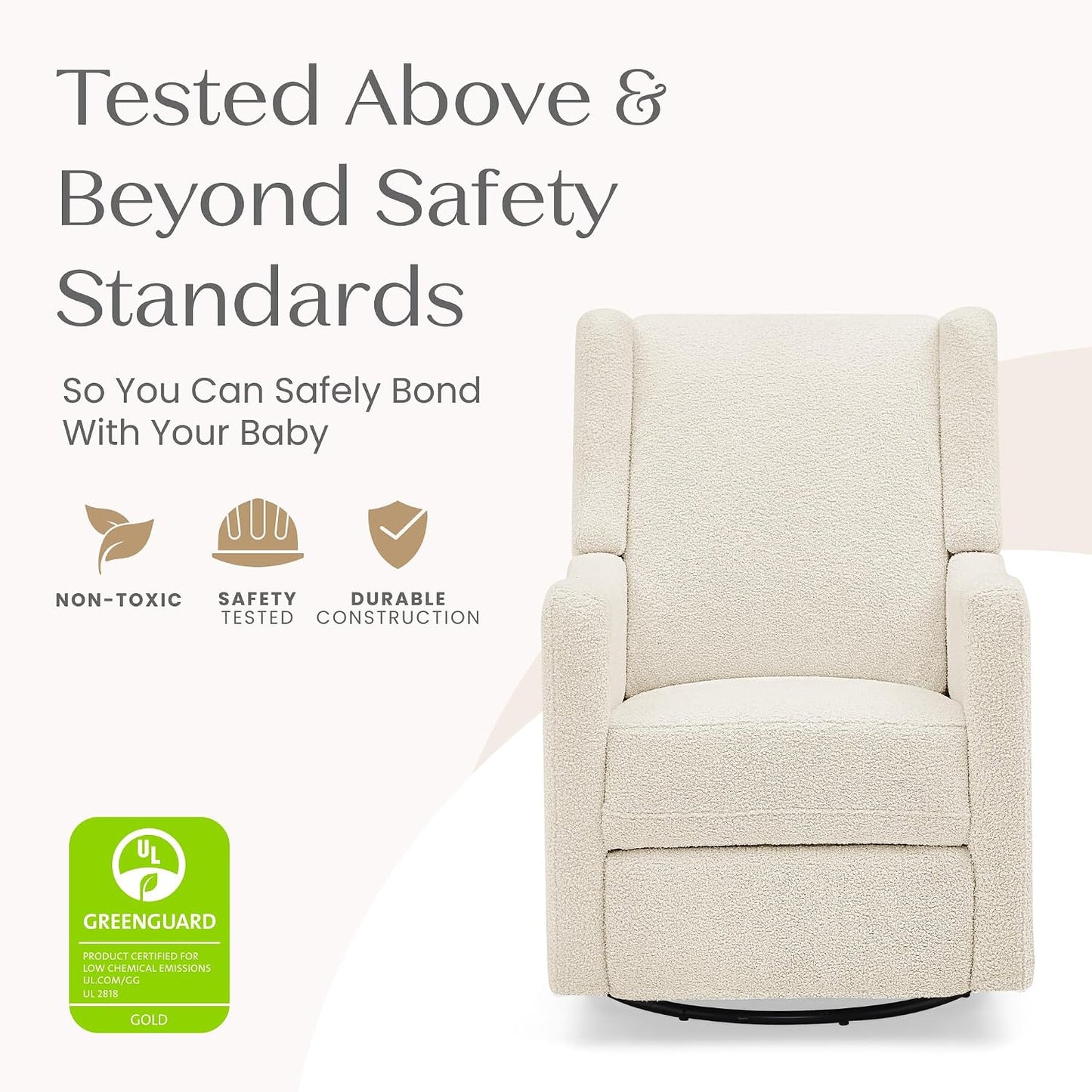 Mercer Electronic Power Recliner and Swivel Glider with USB Port in LiveSmart Performance Fabric - Water Repellent & Stain Resistant, Pearl