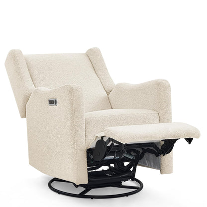 Mercer Electronic Power Recliner and Swivel Glider with USB Port in LiveSmart Performance Fabric - Water Repellent & Stain Resistant, Pearl