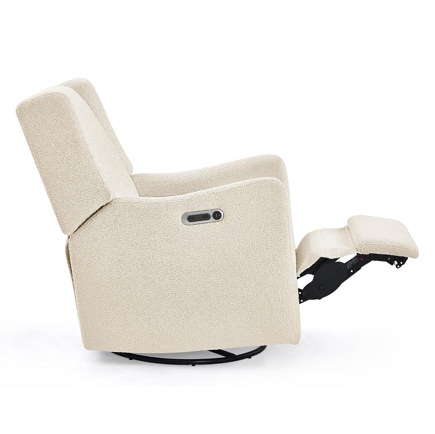 Mercer Electronic Power Recliner and Swivel Glider with USB Port in LiveSmart Performance Fabric - Water Repellent & Stain Resistant, Pearl