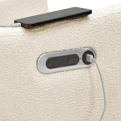 Mercer Electronic Power Recliner and Swivel Glider with USB Port in LiveSmart Performance Fabric - Water Repellent & Stain Resistant, Pearl