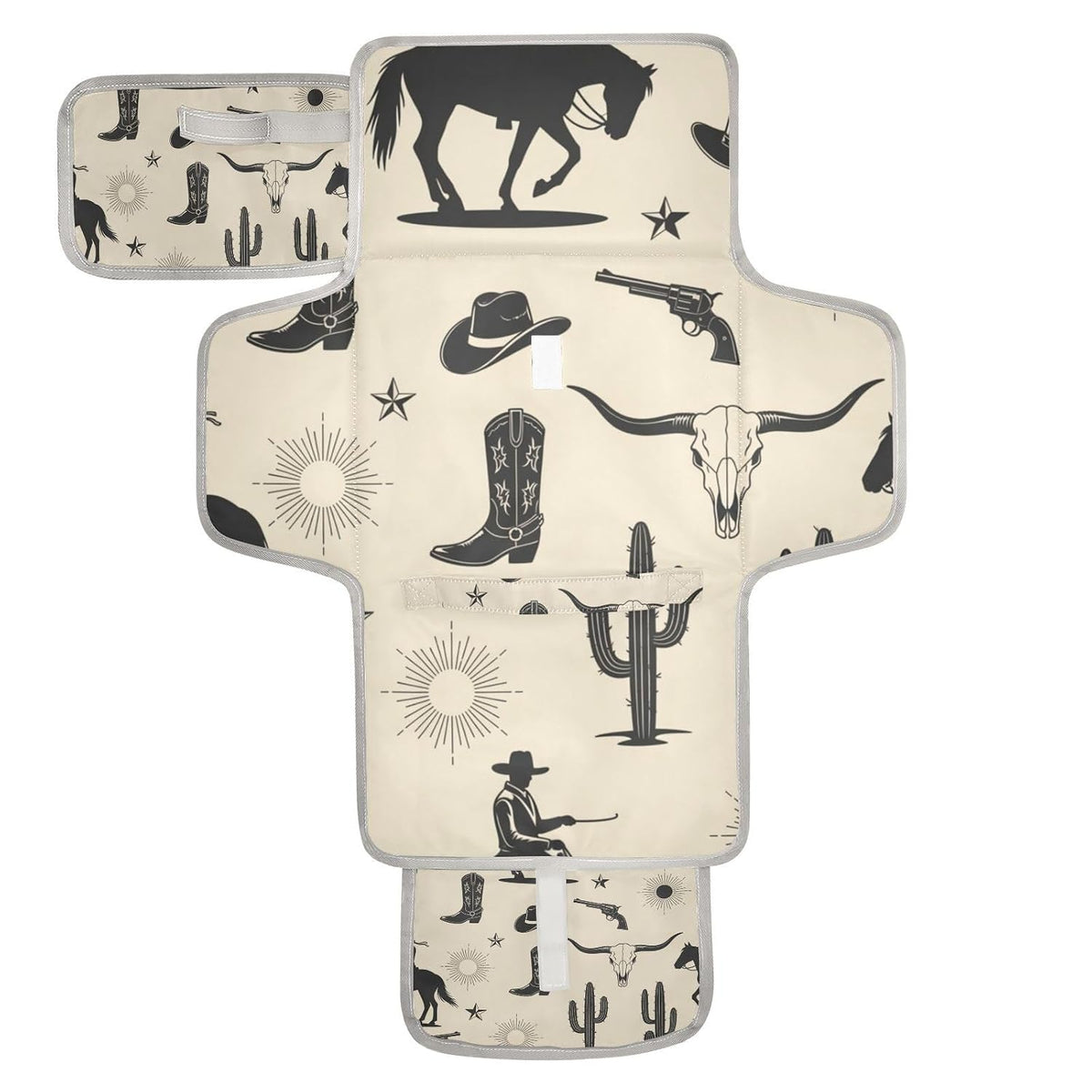 Cowboy Horse Design Portable Diaper Changing Pad for Beach
