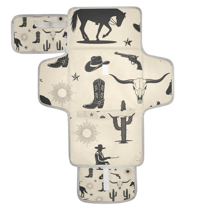 Cowboy Horse Design Portable Diaper Changing Pad for Beach