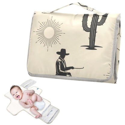 Cowboy Horse Design Portable Diaper Changing Pad for Beach
