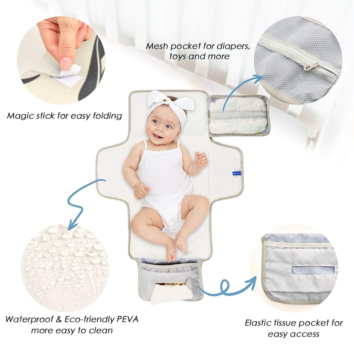 Cowboy Horse Design Portable Diaper Changing Pad for Beach