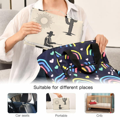 Cowboy Horse Design Portable Diaper Changing Pad for Beach