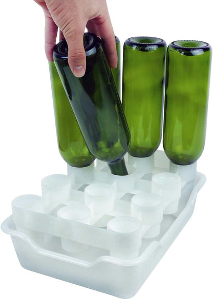 FASTFERMENT - 12-Bottle Drying Rack & Tray| Bottle Drying Tree Alternative | Dry & Store your Wine or Bomber/Belgian Bottles | 2-Stackable Racks, 1 Tray | Dishwasher Safe | Home Brewing Supplies