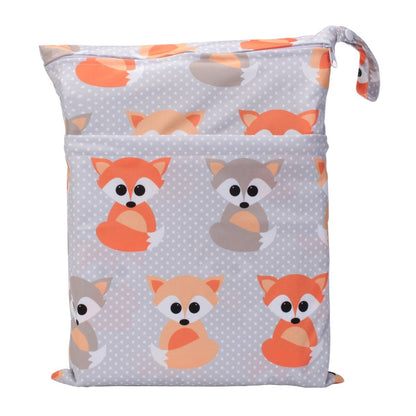 Wet Dry Bag Baby Cloth Diaper Nappy Insert Reusable Washable (Pink Flowers)