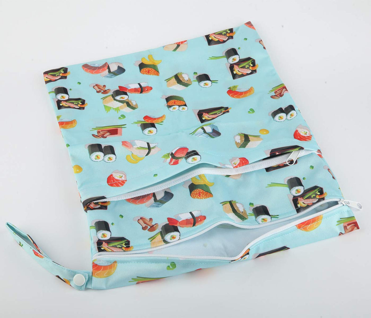 Wet Dry Bag Baby Cloth Diaper Nappy Insert Reusable Washable (Pink Flowers)