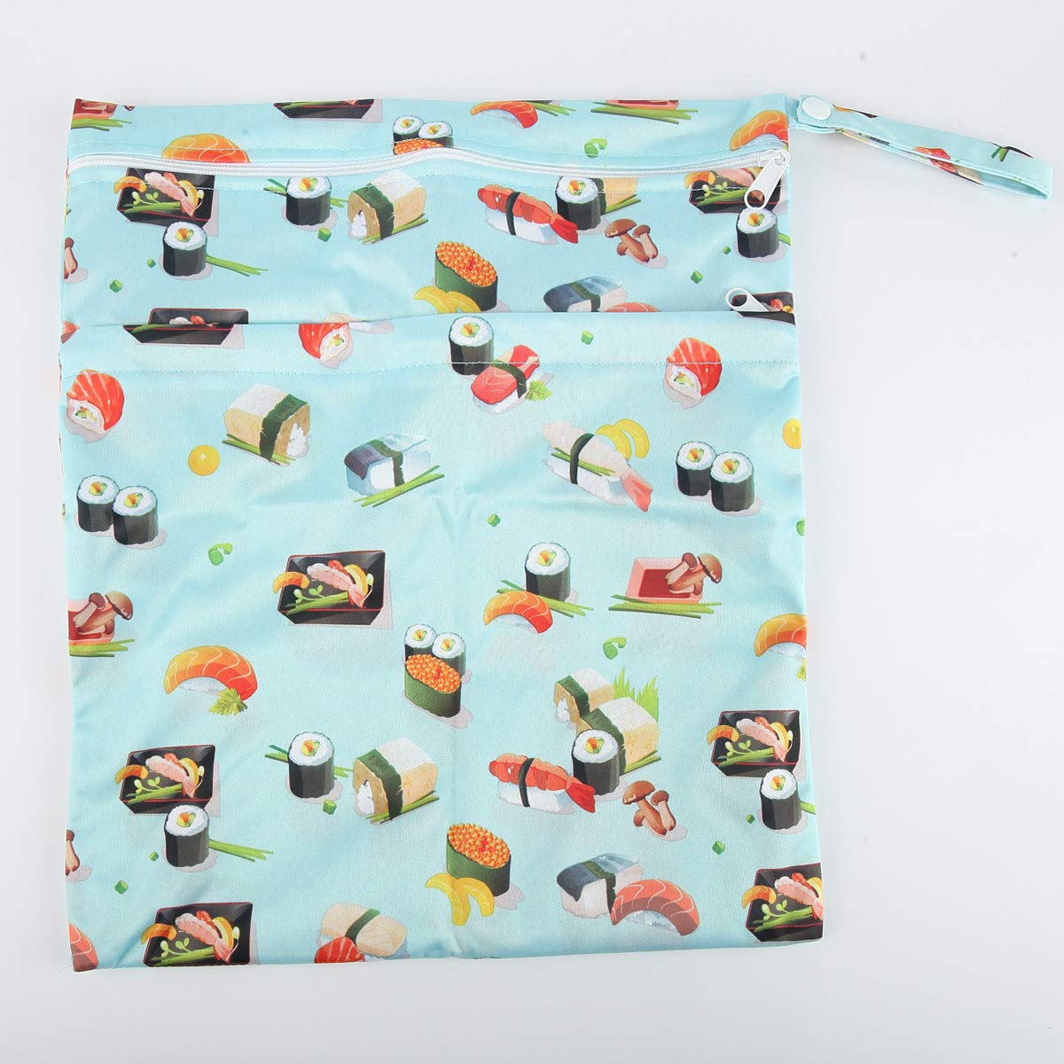 Wet Dry Bag Baby Cloth Diaper Nappy Insert Reusable Washable (Pink Flowers)